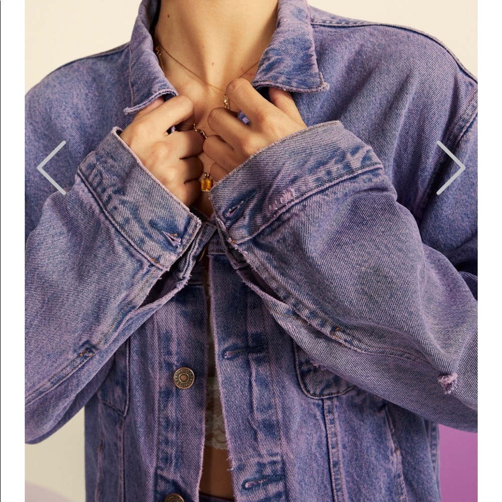 Nasty gal gold smith vintage lilac denim jacket ML